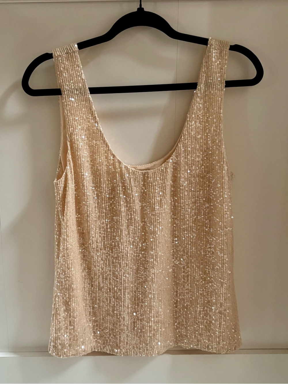 Sophie Rue Champagne Sequin Scoop Tank